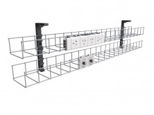 Optional Extra. 2 Tier Wire Baskets For Cable Management With Optional GPO And Data Outlets. Supply Only